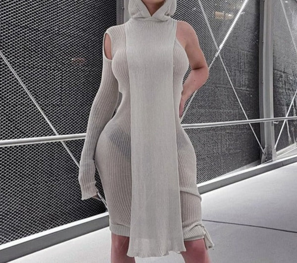 Grey Bodycon Streetwear Dress