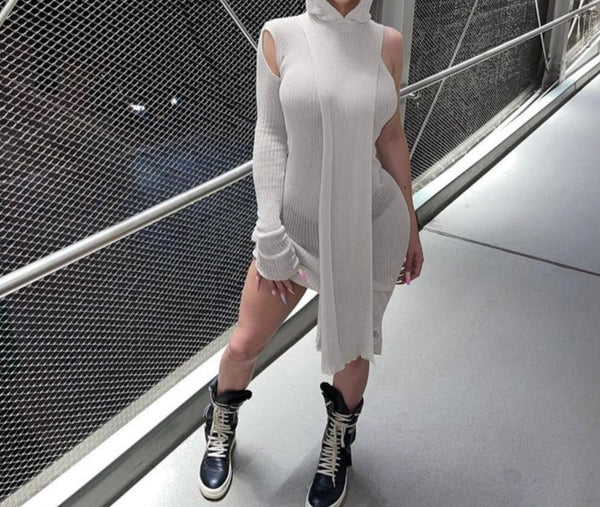 Grey Bodycon Streetwear Dress