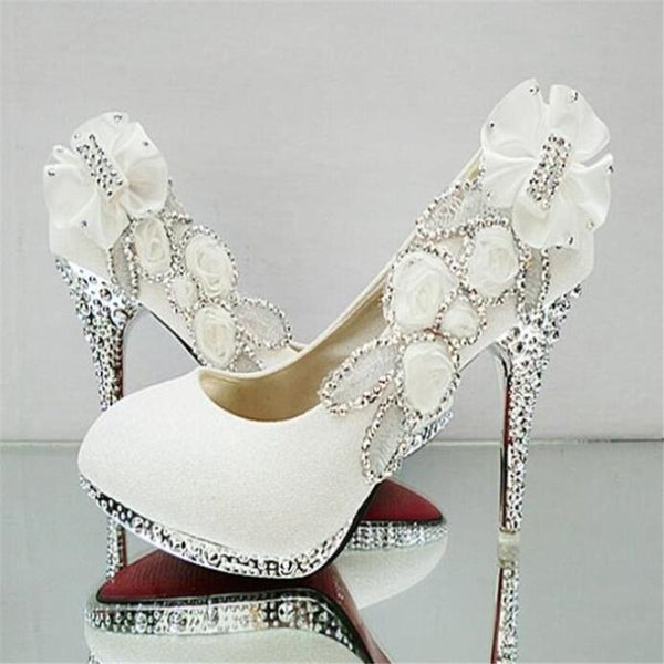 Glitter Crystal High Heel Shoes.