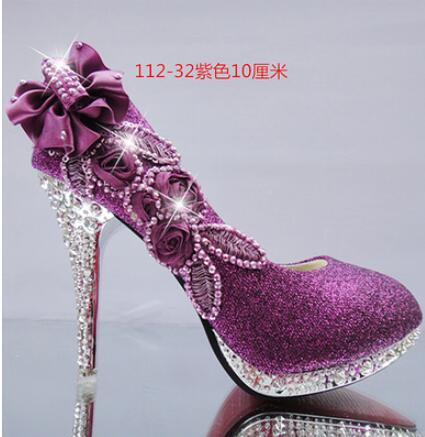 Glitter Crystal High Heel Shoes.