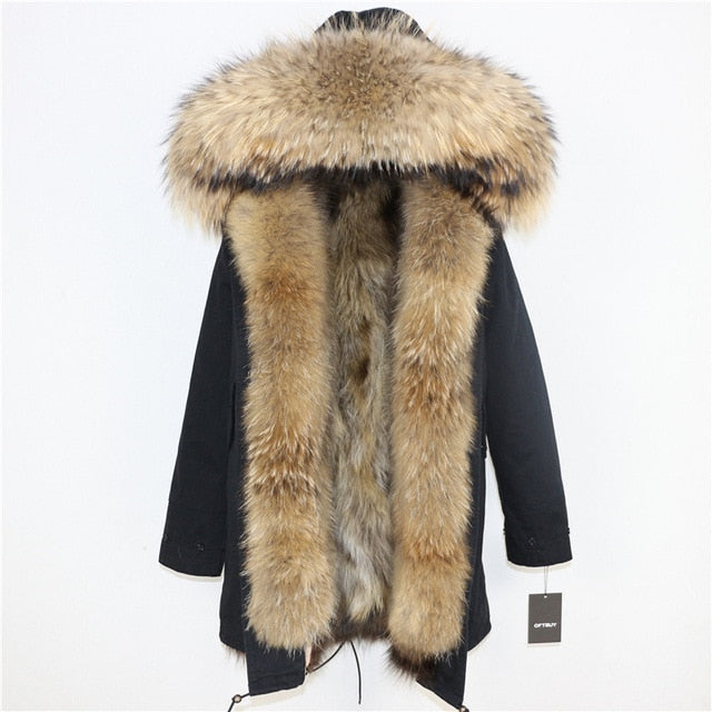 Winter Jacket Real Fur Collar Hood Parkas. – Ms-Glitter