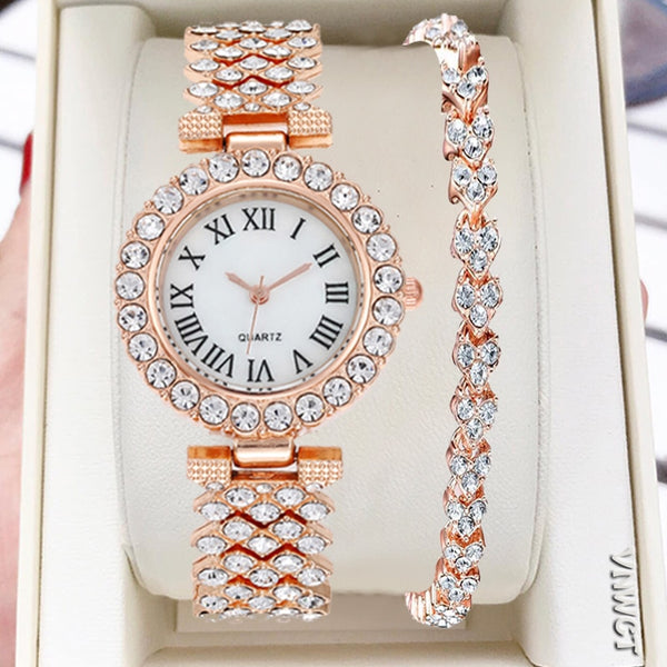 Bracelet Steel Rhinestone Watch.