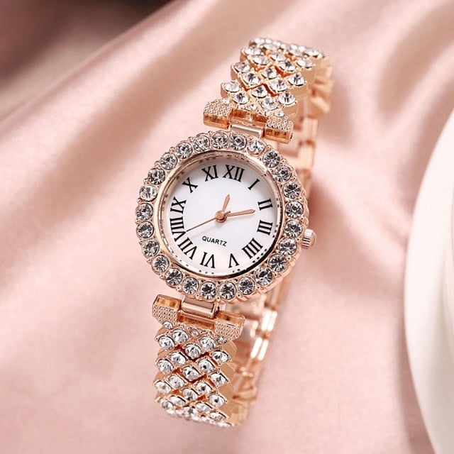 Bracelet Steel Rhinestone Watch.