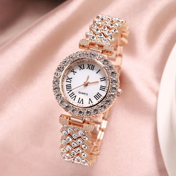 Bracelet Steel Rhinestone Watch.