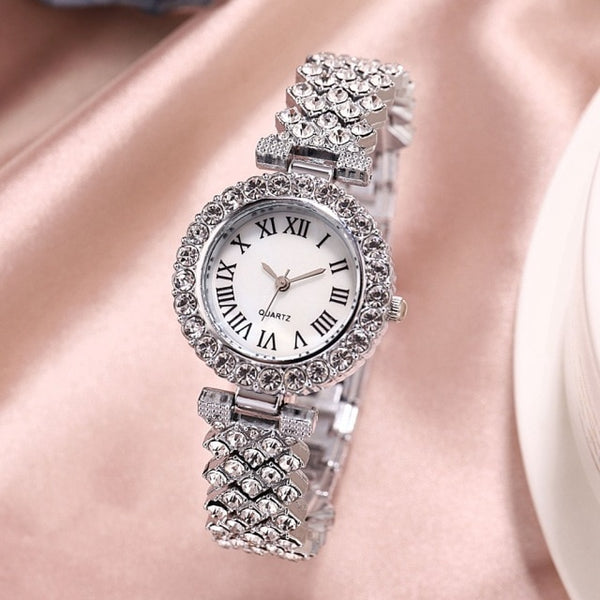 Bracelet Steel Rhinestone Watch.