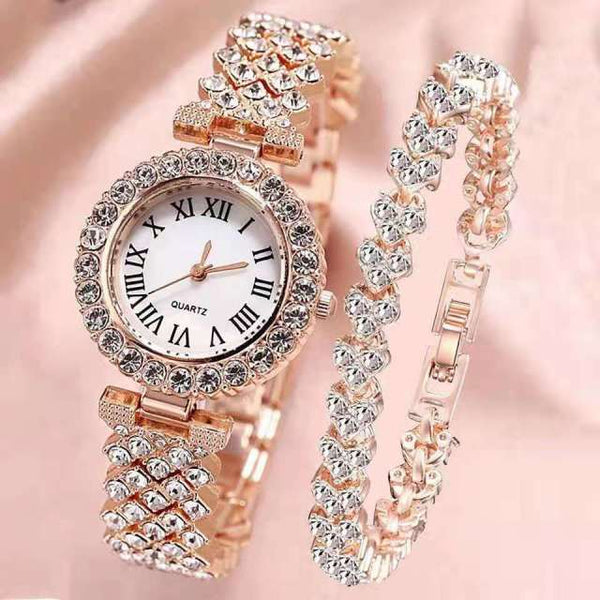 Bracelet Steel Rhinestone Watch.