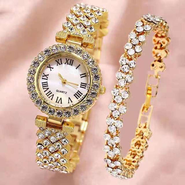 Bracelet Steel Rhinestone Watch.