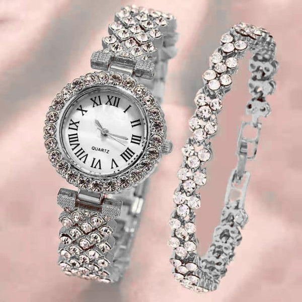 Bracelet Steel Rhinestone Watch.