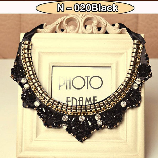 Fashion Statement Choker Necklace Chain Neoglory Crystals Maxi Boho Chokers clavicle Meaeguet Large Pendant Necklace Jewelry